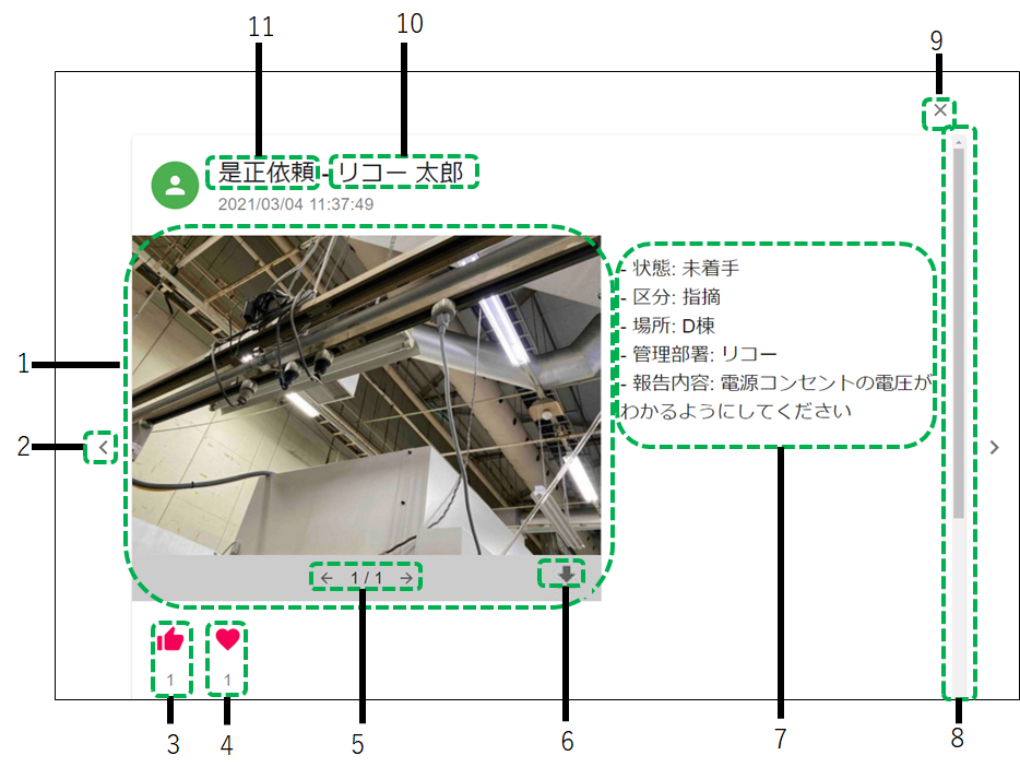 投稿文書詳細画面